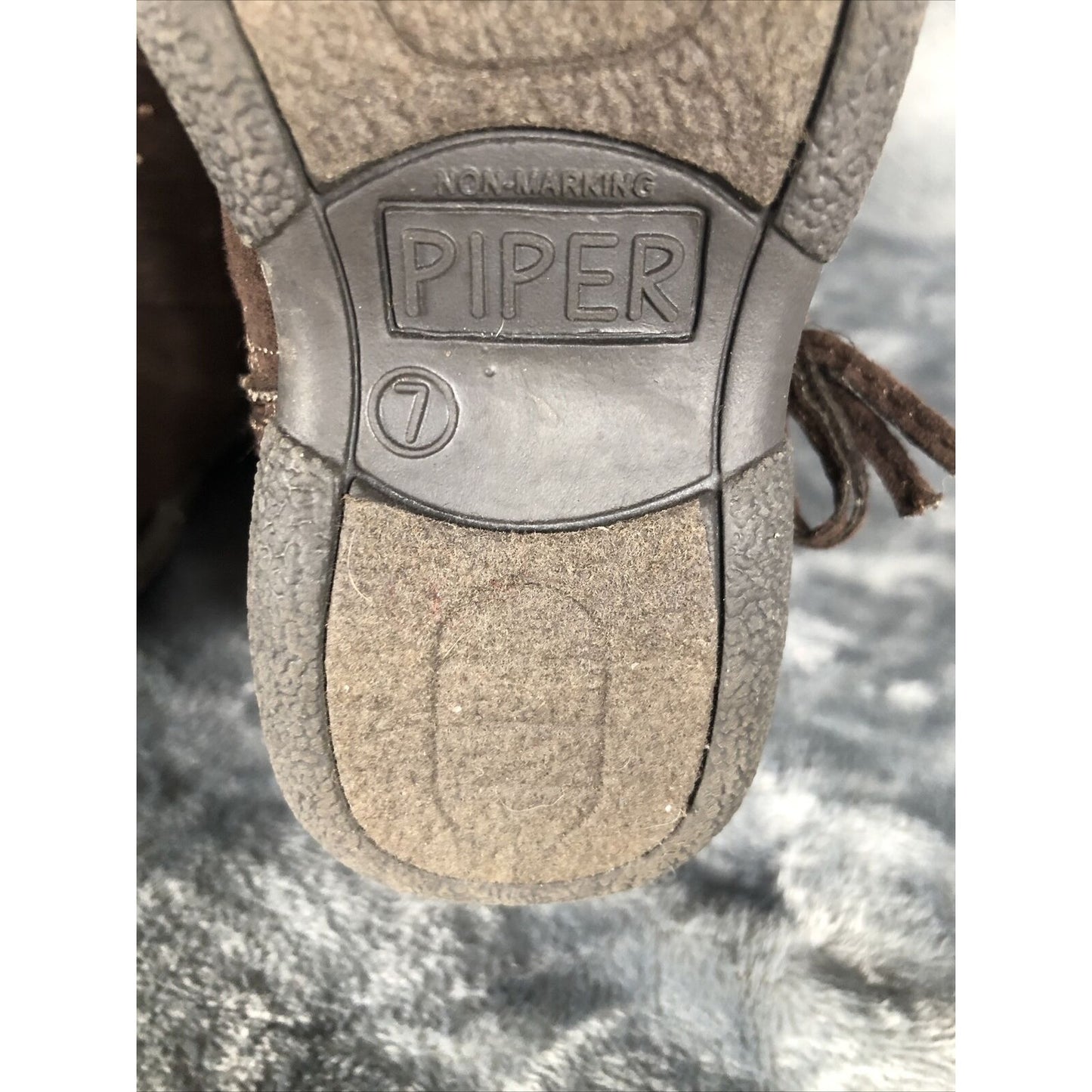 Piper Girls Boots Brown Bling Faux Fur Tops Size 7