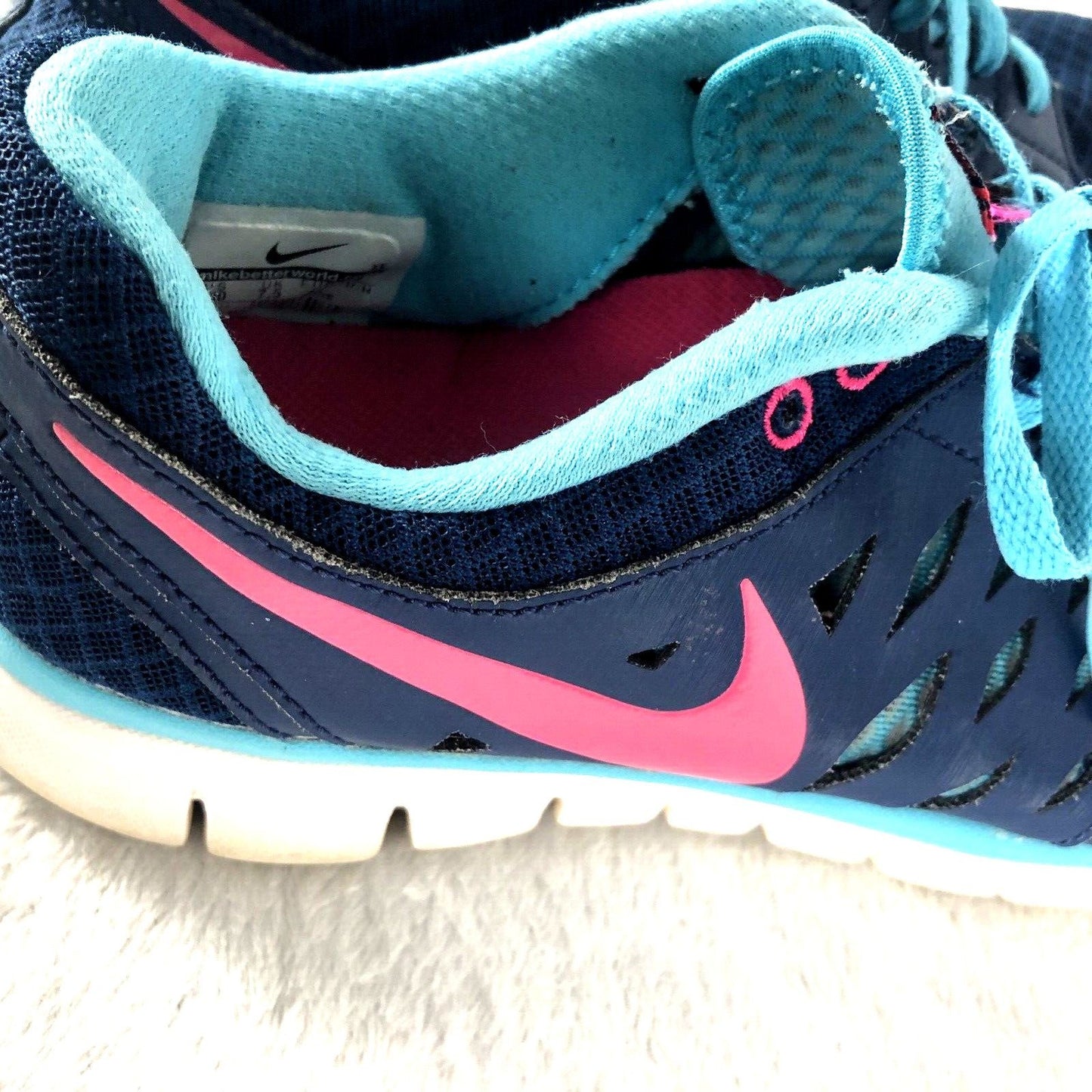 Nike Flex Run Blue Woman's Size 10 Sneakers Shoes