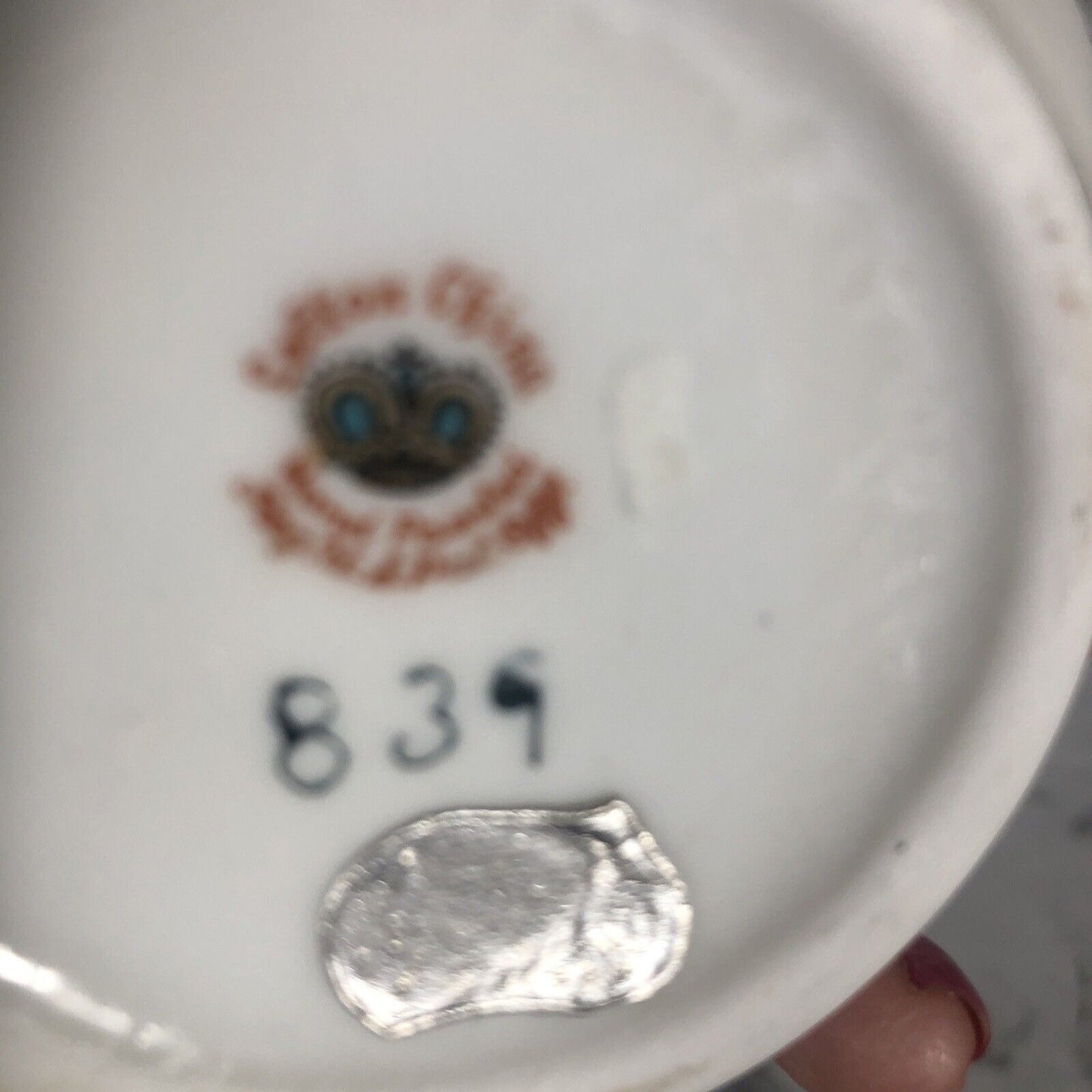 Lefton China 3D Rose Blue Flowers Pitcher 6"h Vase 4.25"h Vintage