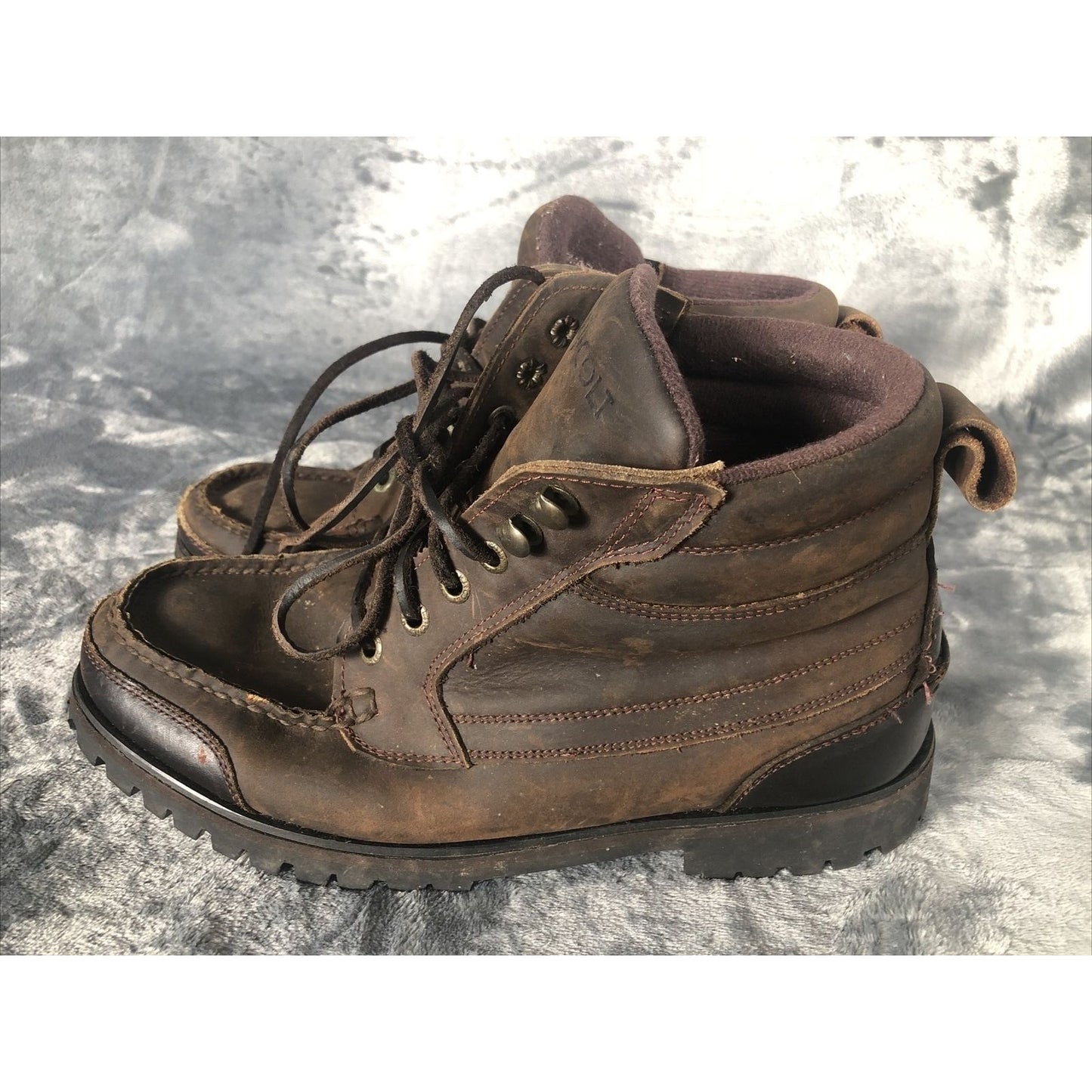 VINTAGE 90s Men 9 RJ COLT NOMAD LACE BOOT CASUAL BROWN LEATHER CHEYENNE 27002