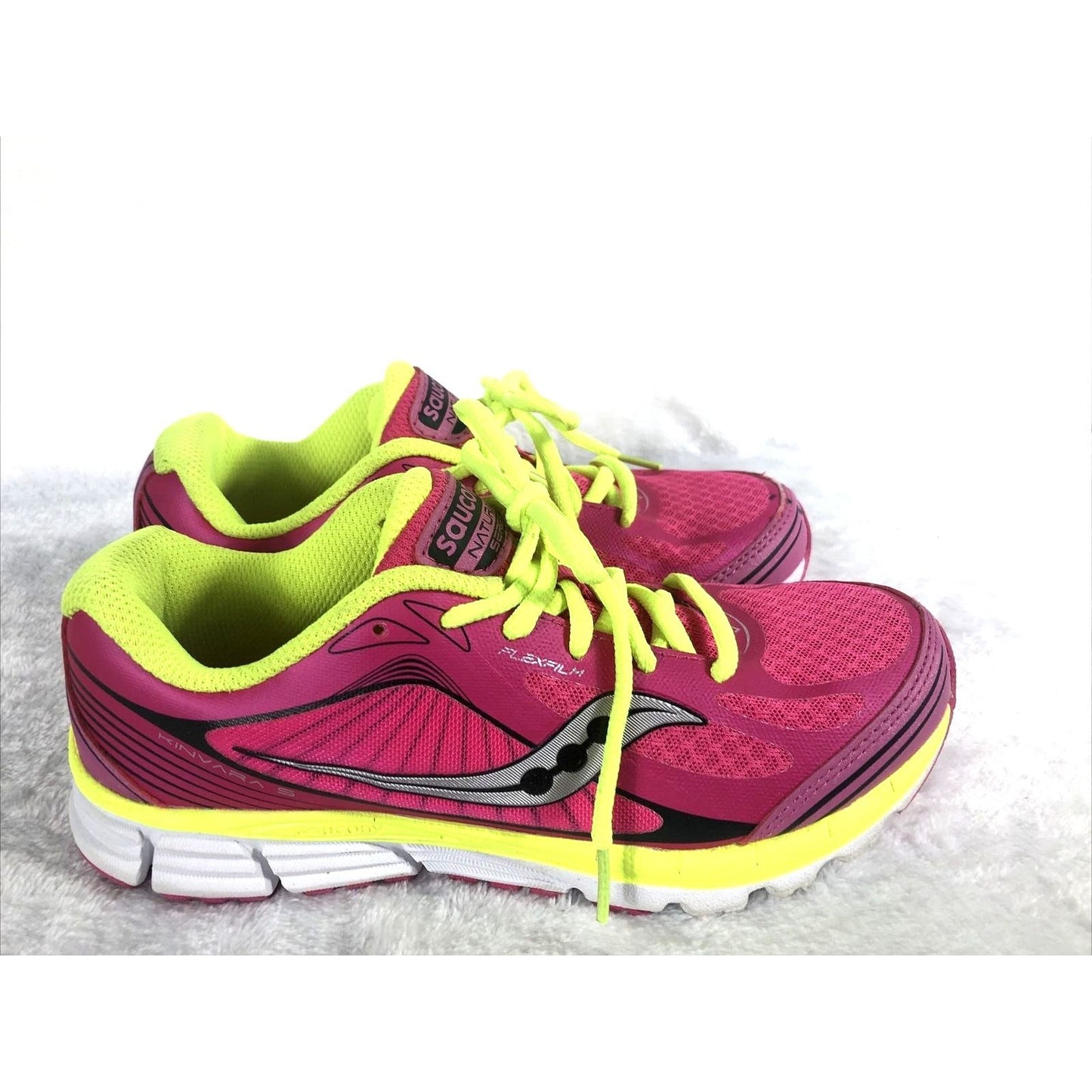 SAUCONY Girls Shoes Natural Series Pink Yellow Sneakers Size 4 1/2