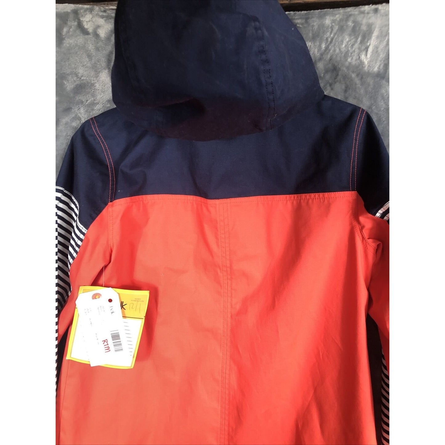 Crown & Ivy Woman's Jacket Blue Orange White Hooded Adult Size Small