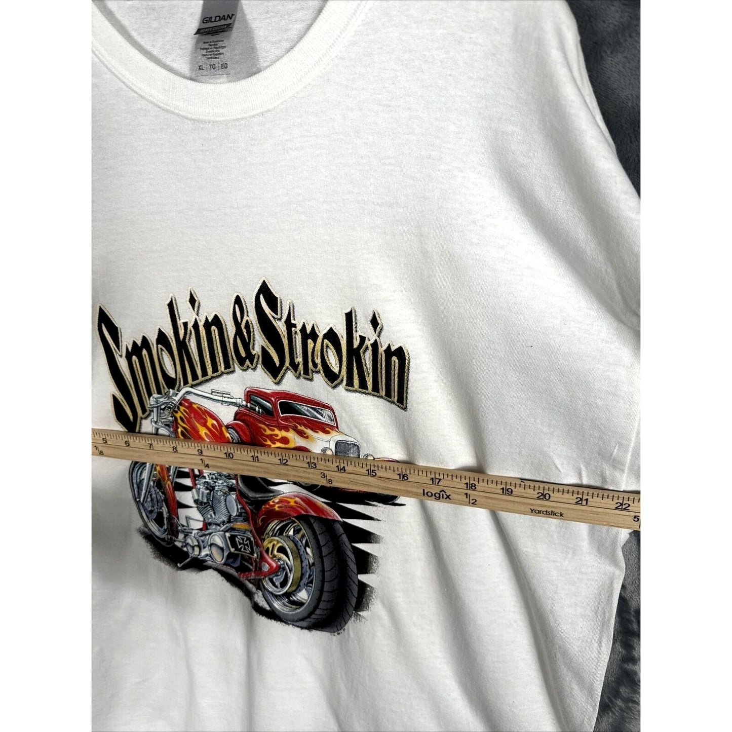 Men’s Classic Car Shirt Smokin & Stroking Hot Rod T Shirt Adult X Large T Shirt