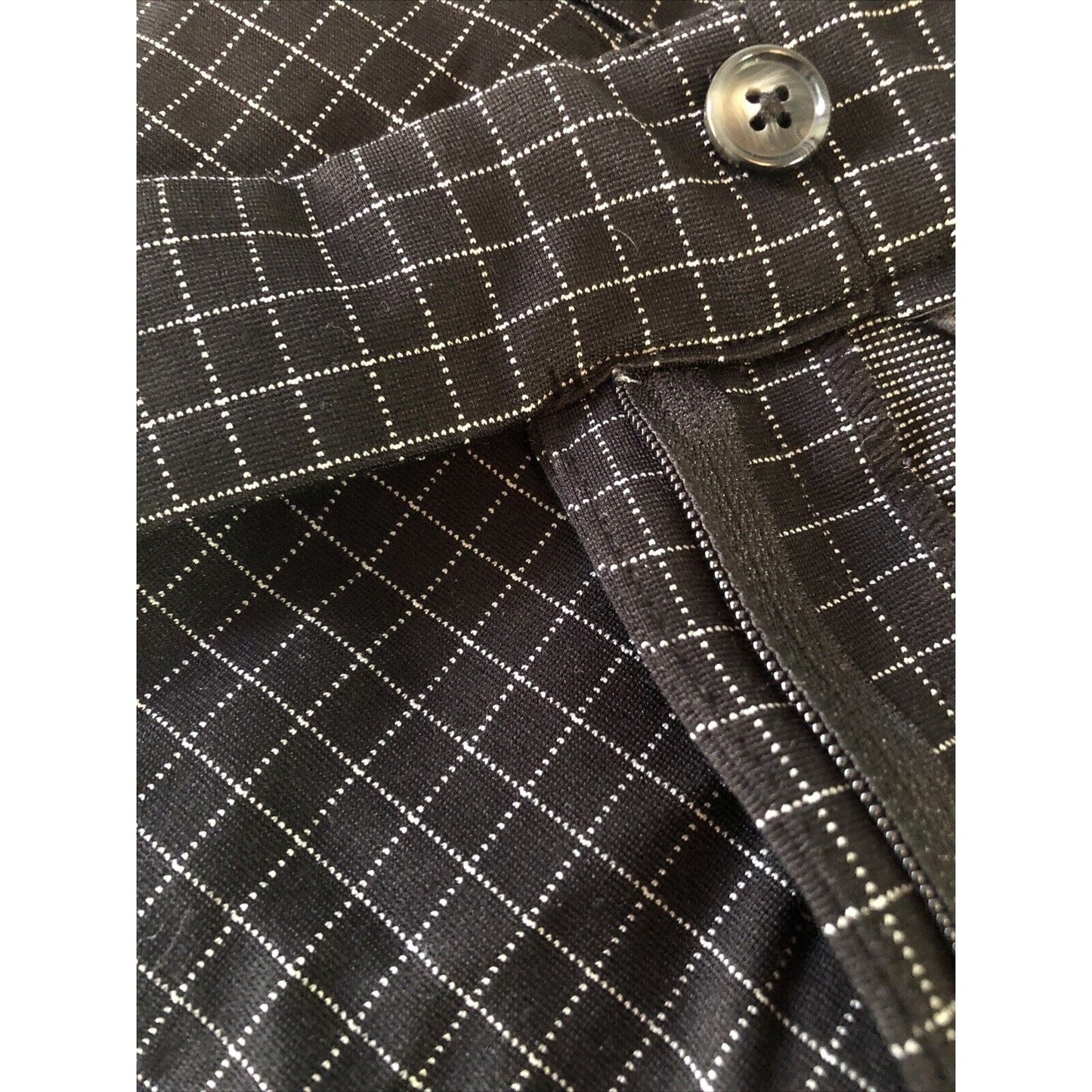 Women’s Tapered Ankle Plaid Black And Gray Dress Pants 12 Long