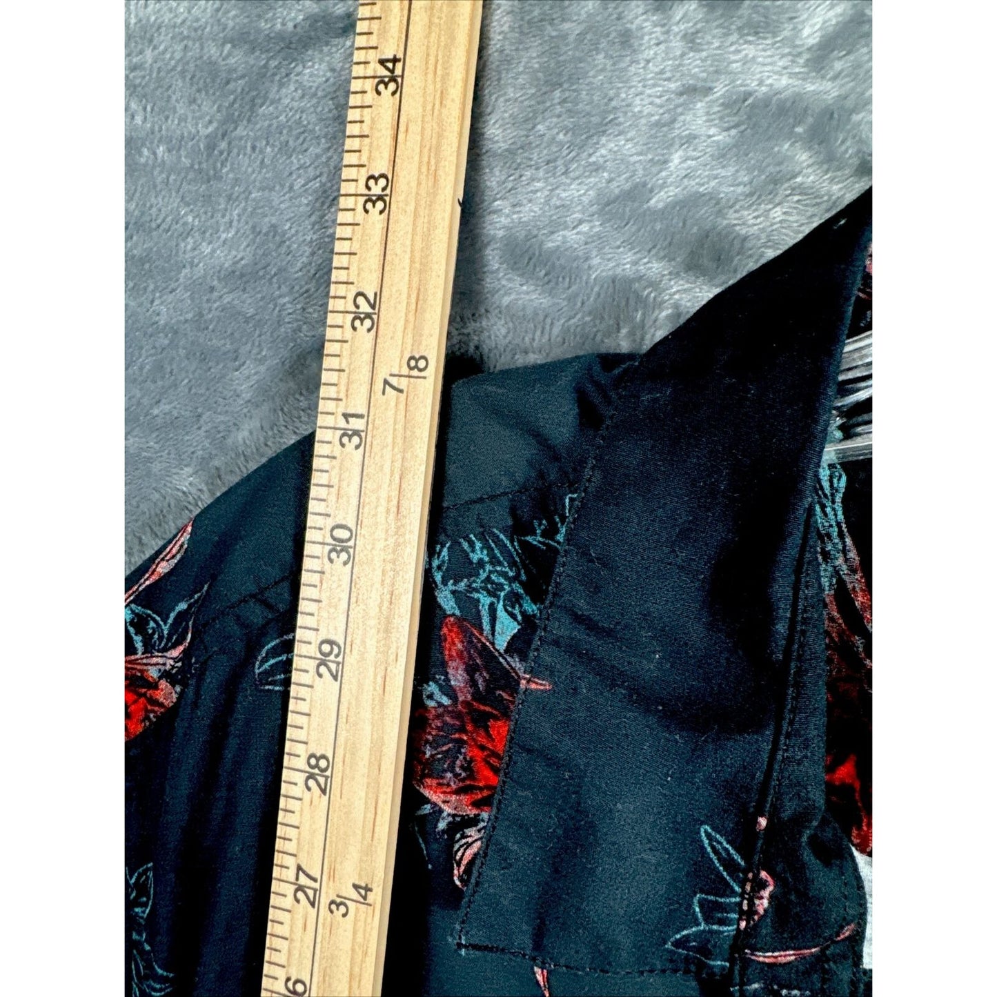 Tony Hawk Men’s Floral Hawaiian Shirt Button Up Black