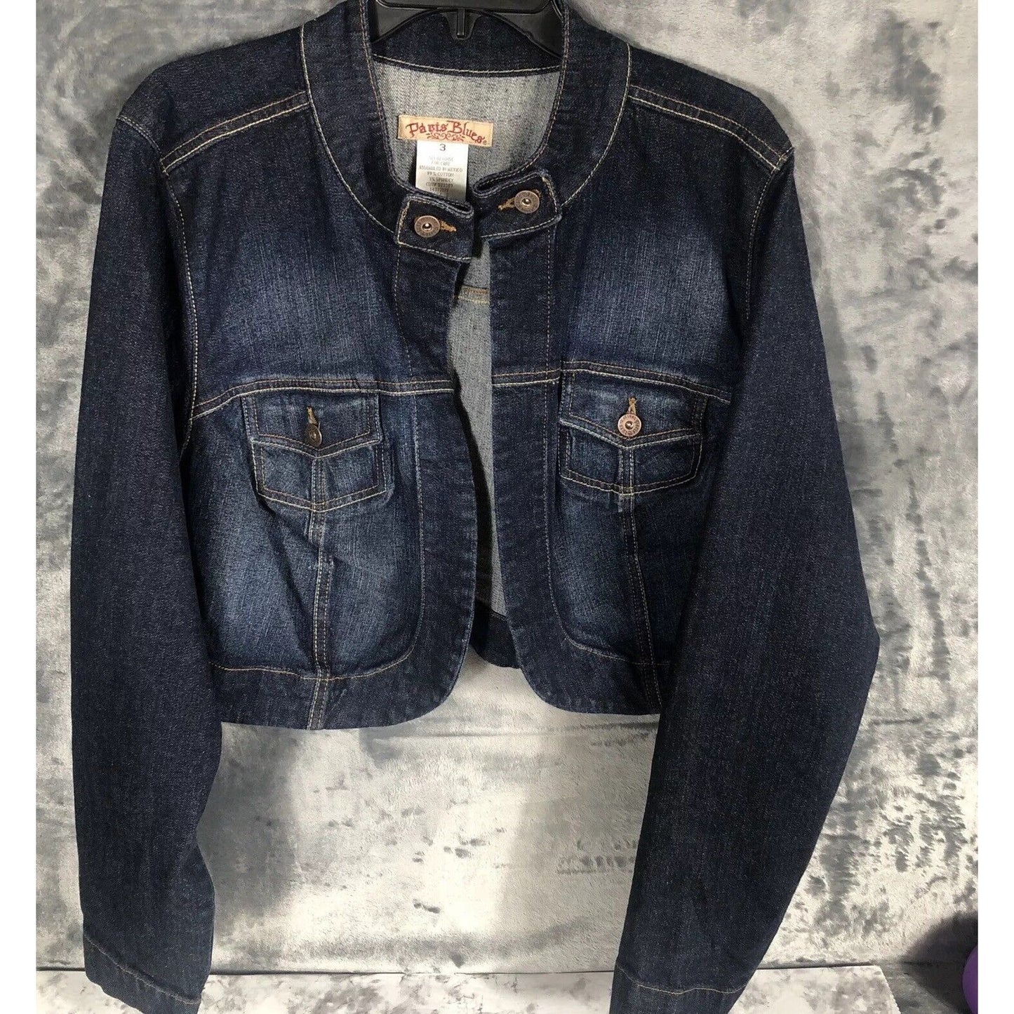 Vintage Paris Blues Woman’s Charcoal Denim Jean Jacket Size 3