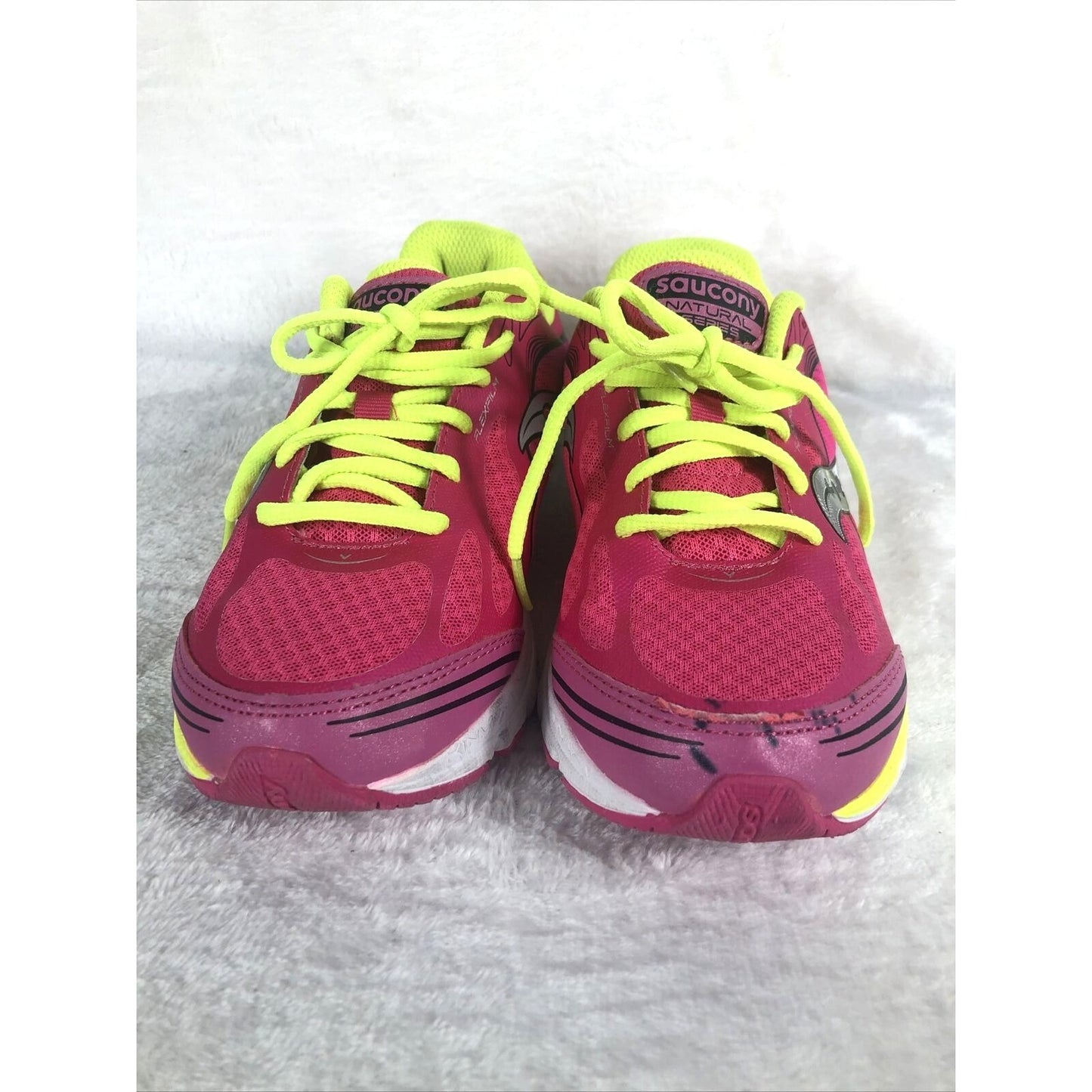 SAUCONY Girls Shoes Natural Series Pink Yellow Sneakers Size 4 1/2