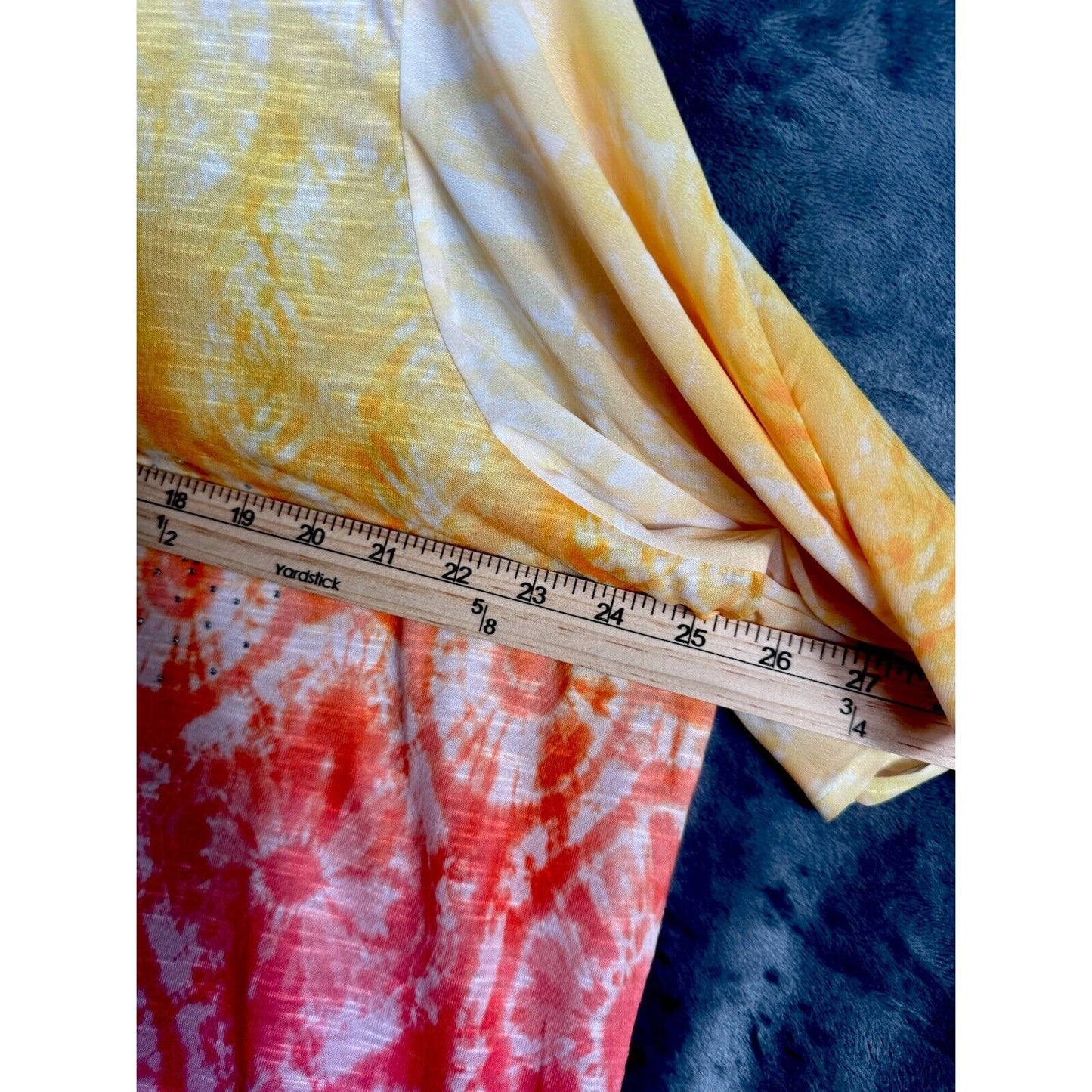 Concepts Women's Size 3X (22) Multicolor Tie Dye Accented Flutter Sleeve Top