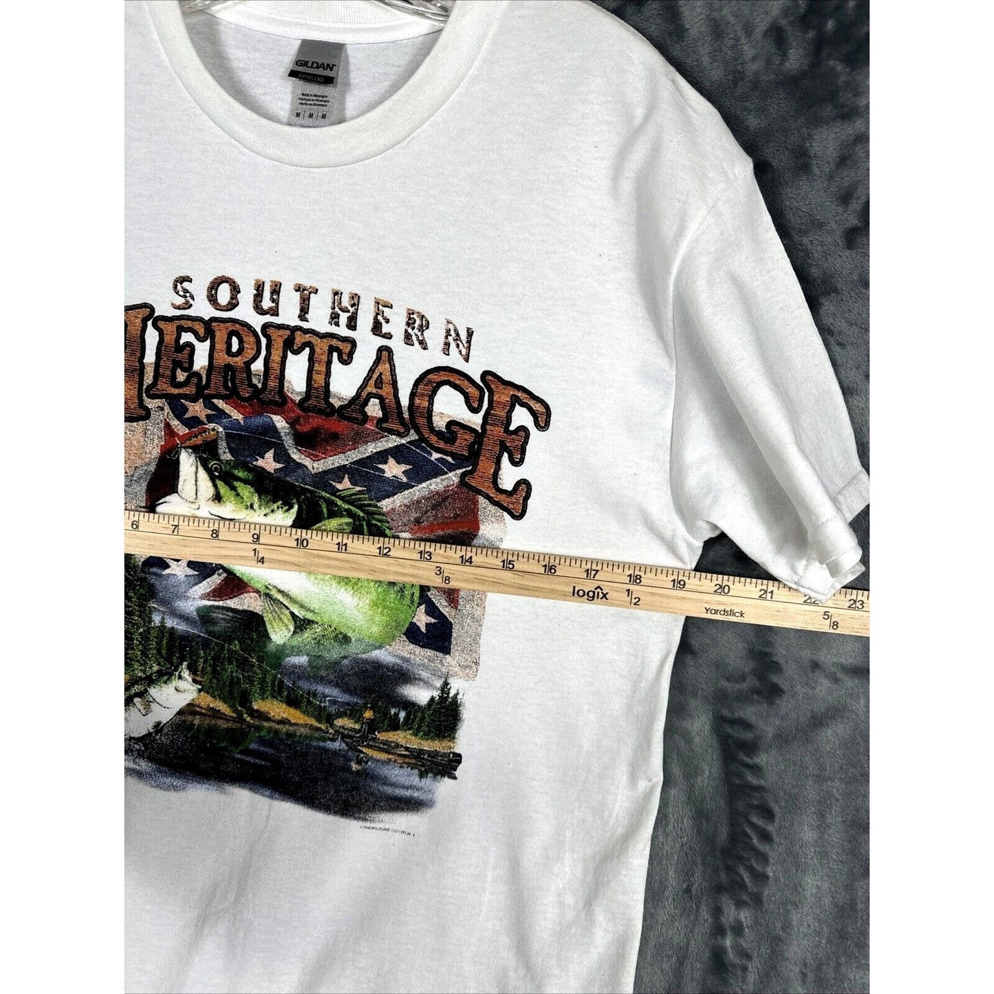 Glidan Southern Heritage Bass Fishing T Shirt Unisex Size Adult Medium Dry Blend