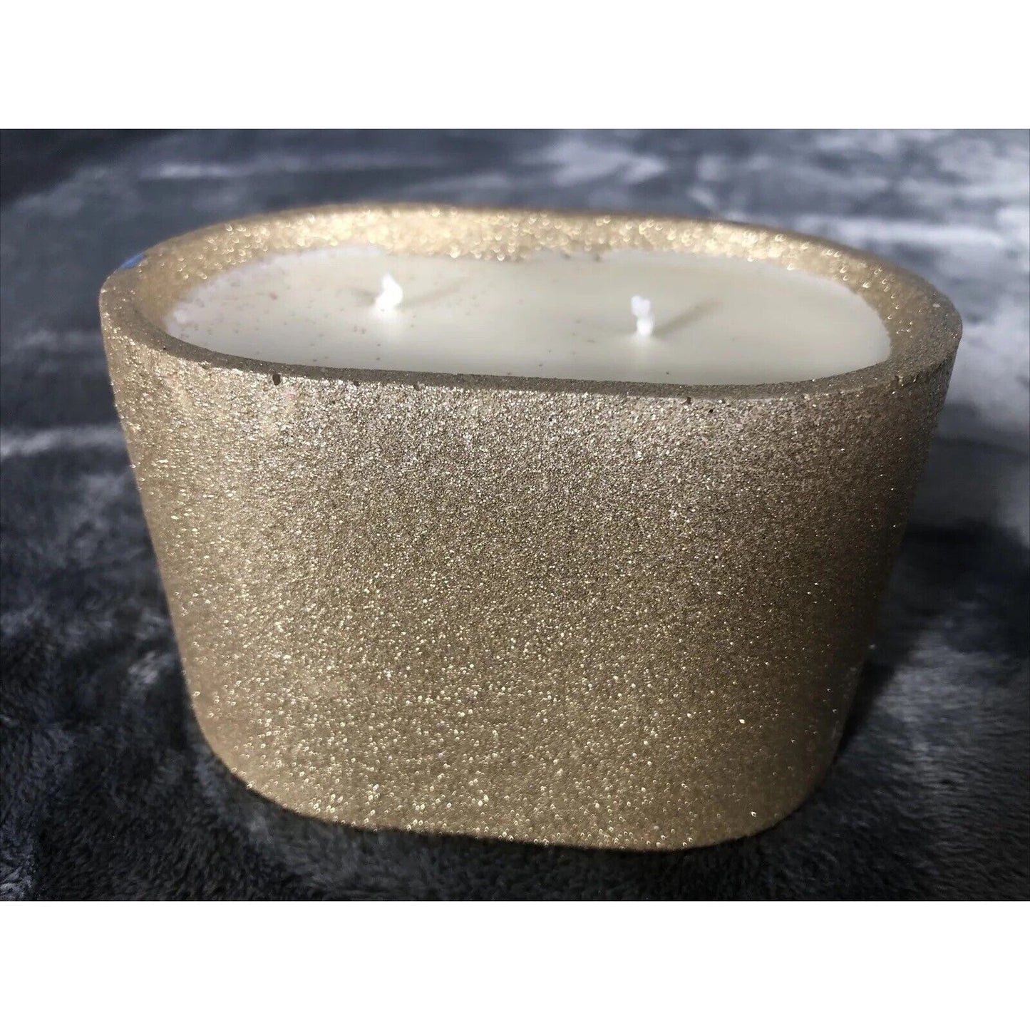 Hand Poured Candle Coconut Soy Blend Sweater Weather Handmade Concrete Vessel