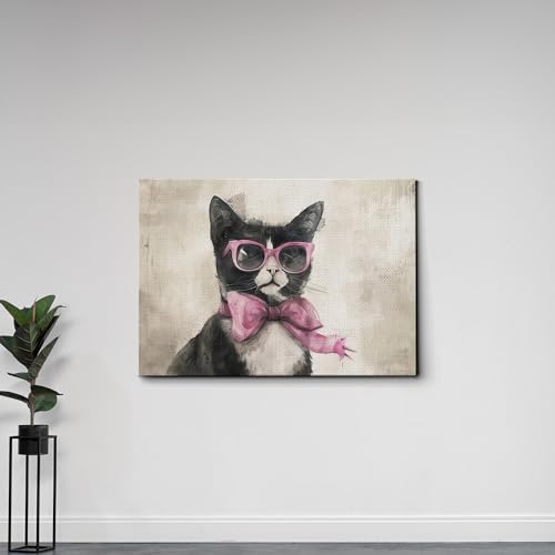 Nursery Cat Print, Kitten, Personality Cats with Accessories, Girls Wall Art, Baby Girl Room Decor, Cat Wall Art, Retro Art Print, Wall