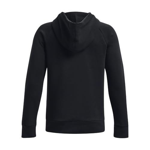 Under Armour Boys Rival Fleece Hoodie, (001) Black / / White, Small