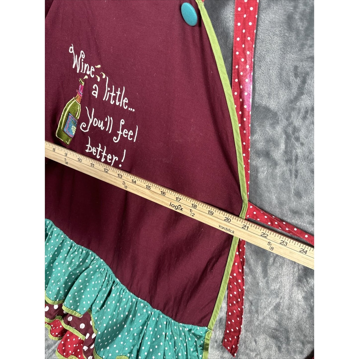 Kay Dee Designs Apron 'Wine a Little... You'll Feel Better' Kitchen Ruffles Wine