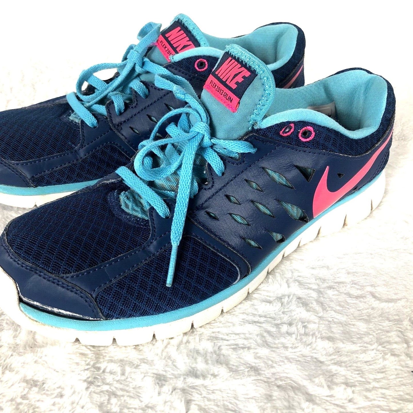 Nike Flex Run Blue Woman's Size 10 Sneakers Shoes