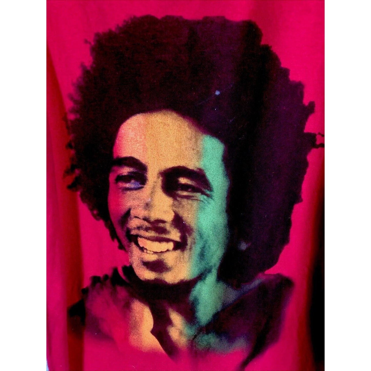 Vintage Bob Marley Rare Concert Shirt Rock Icons Retro Red T-Shirt Size Medium