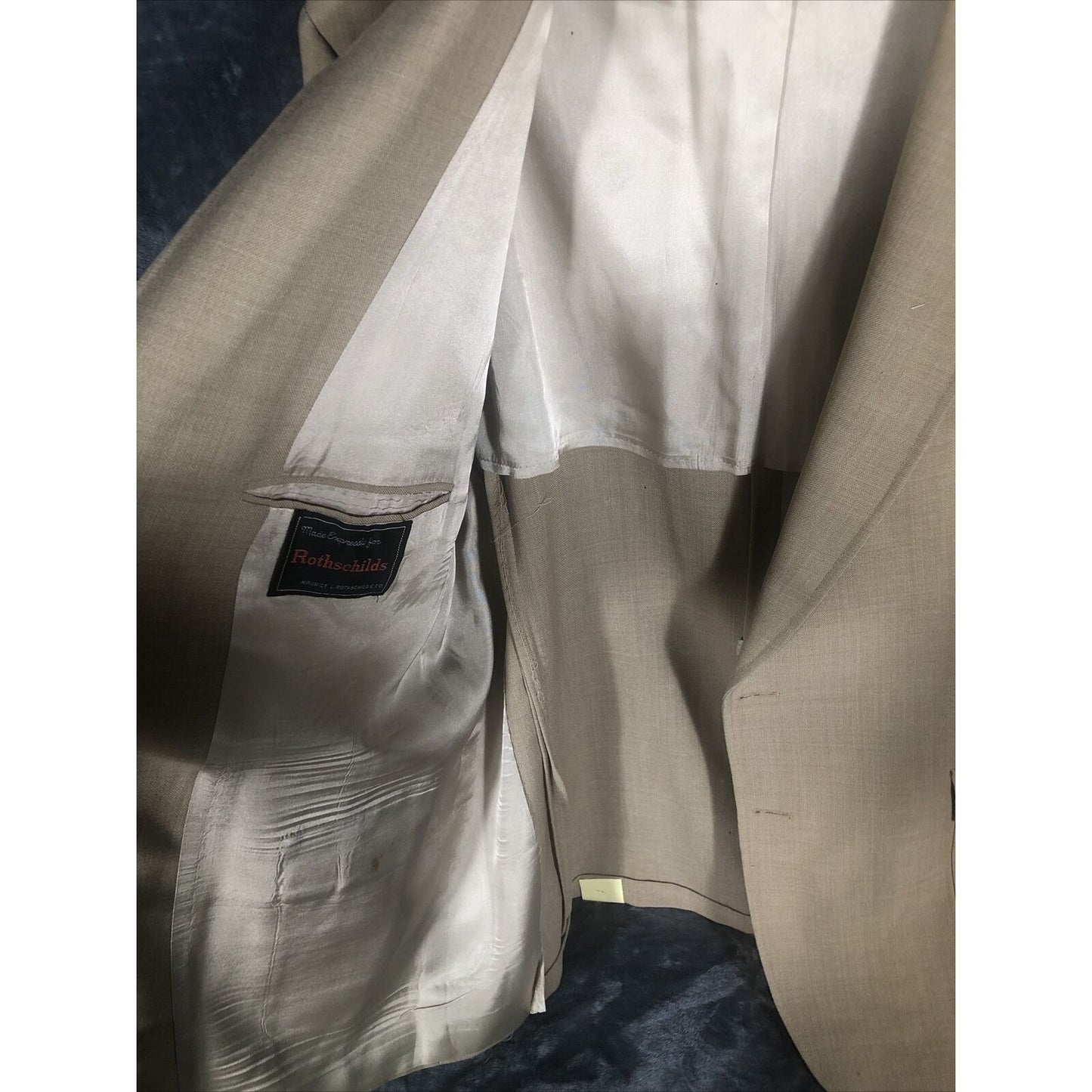 Vintage Maurice L Rothschilds & Company Men’s Suit Coat Beige Dress Jacket