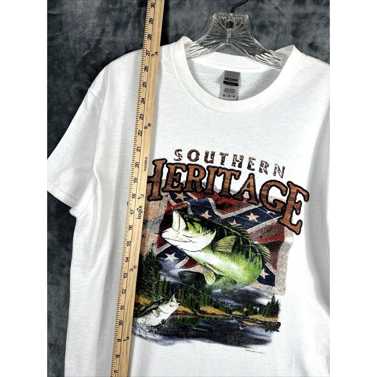 Glidan Southern Heritage Bass Fishing T Shirt Unisex Size Adult Medium Dry Blend