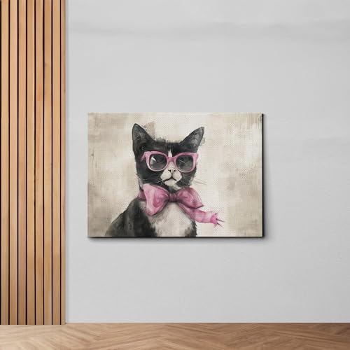 Nursery Cat Print, Kitten, Personality Cats with Accessories, Girls Wall Art, Baby Girl Room Decor, Cat Wall Art, Retro Art Print, Wall