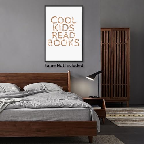 LXGPWGN Inspirational Posters Cool Kids Read Books Print Painting Canvas Wall Art Poster Teen Boys Girls Child School Nursery Preppy Room Decor Aesthetic 16X24inch Unframed