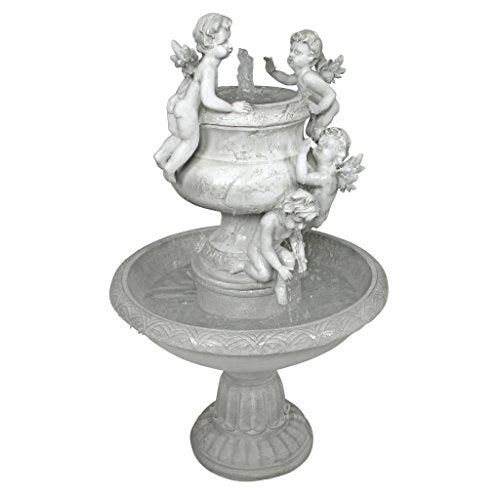 design TOSCANO Water Fountain - 4 Foot Tall Cherubs at Play Garden Decor Fountain - Outdoor Water Feature