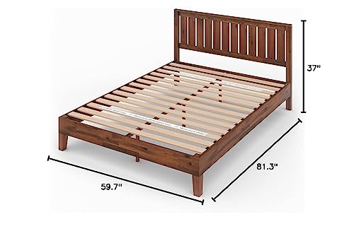 Zinus 12 Inch Deluxe Solid Wood Platform Bed with Headboard / No Box Spring Needed / Wood Slat Support / Antique Espresso Finish, Queen (OLB-PWPBBHE-12Q)