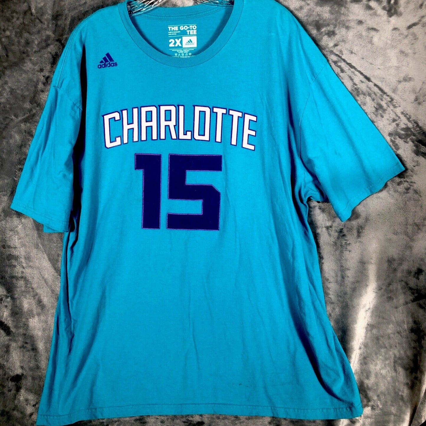 Adidas Charlotte Hornets Shirt Men’s Go To Tee Shirt XX Large NBA No 15 Walker