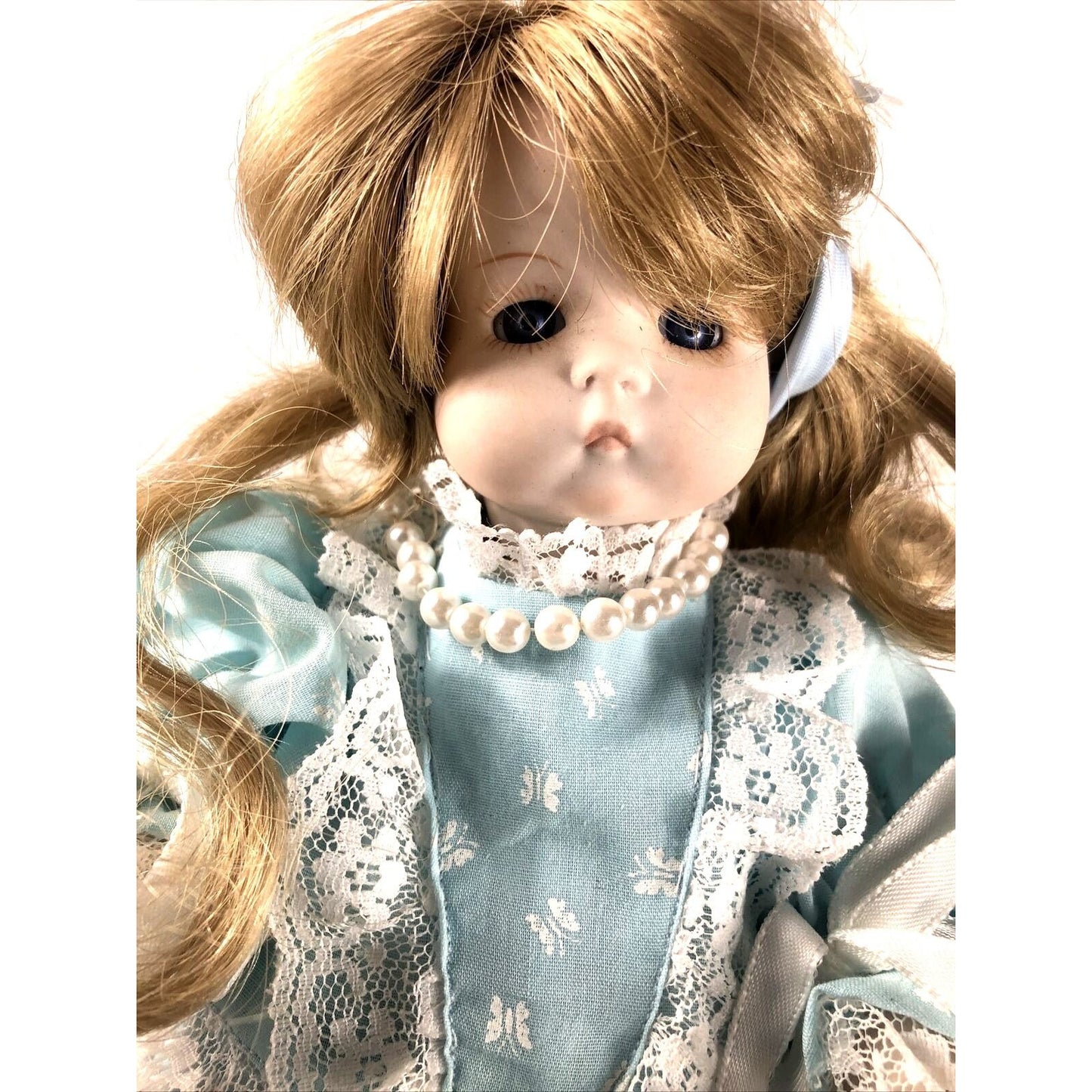 Vintage Bobble Head Porcelain Doll / Stand