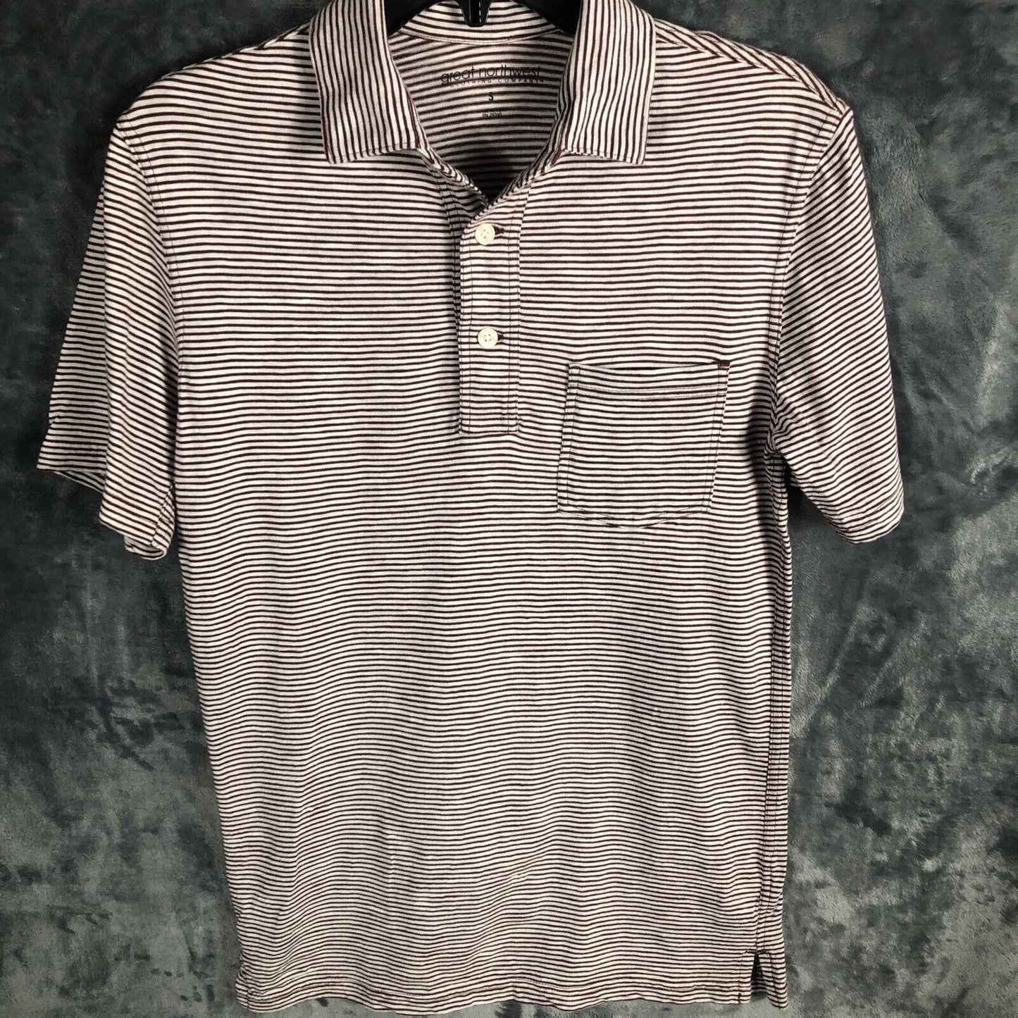 Great Northwest Clothing Company Short Sleeve Button Up Shirt Stripes Mens Small