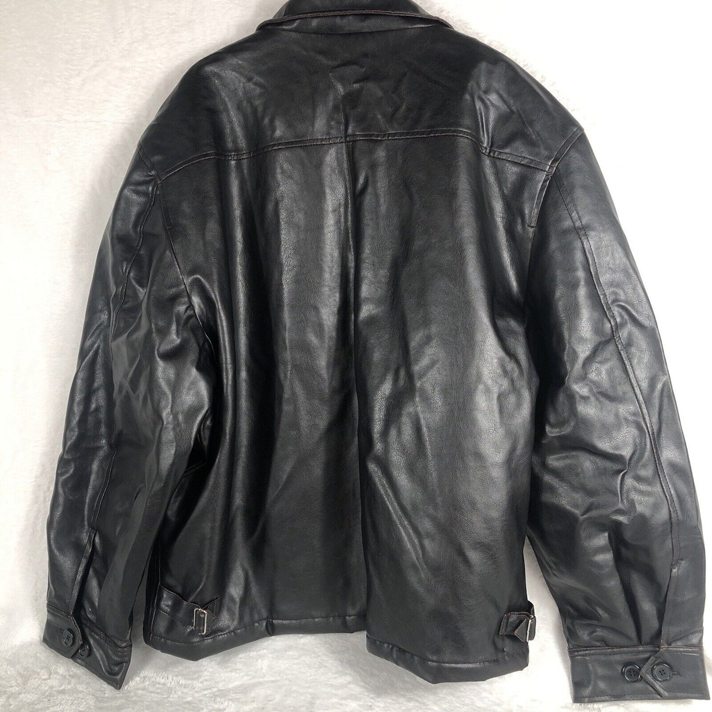 Men’s Leather Jacket Steve And Barry’s Outfitters Men’s Coat Black Adult Size 2X Large