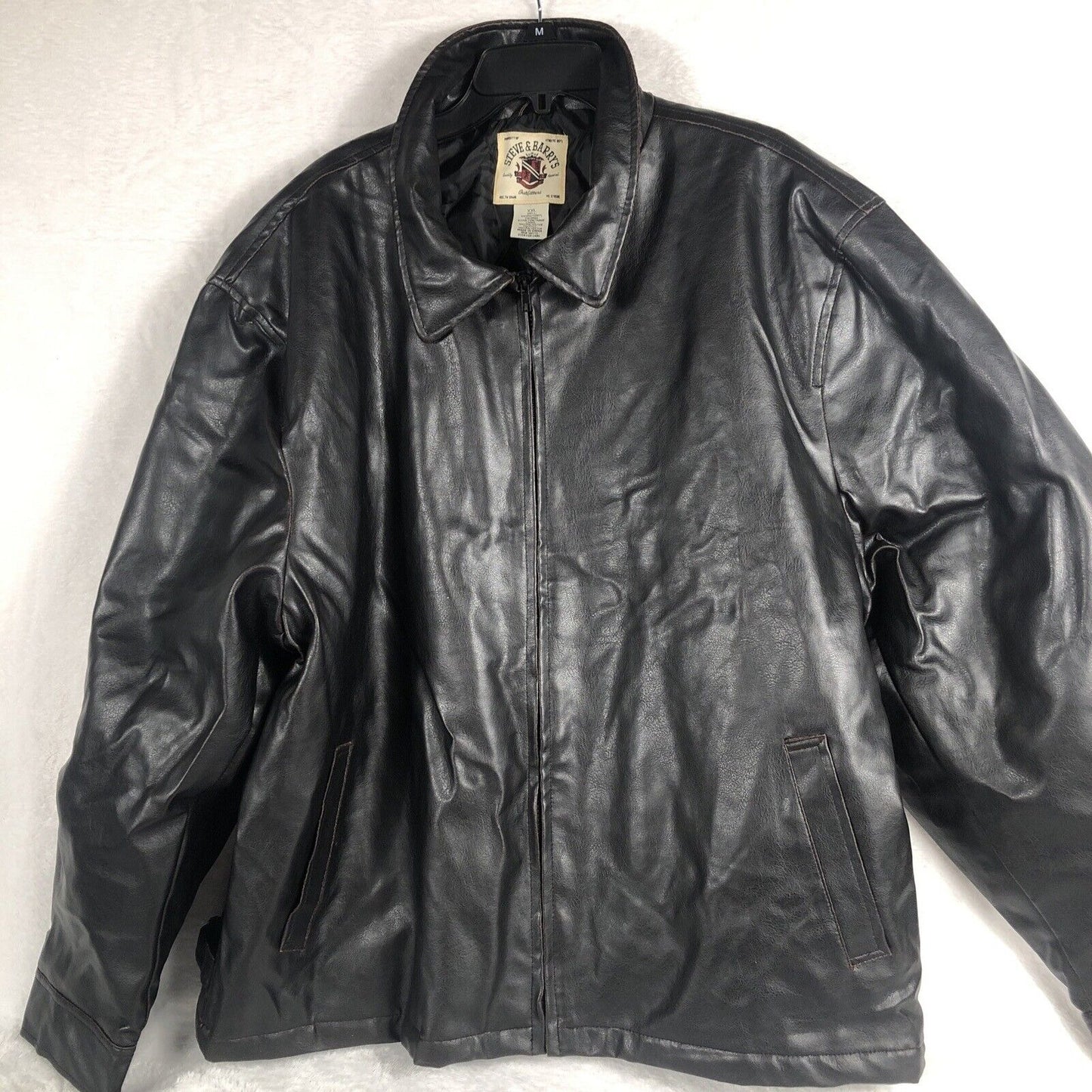 Men’s Leather Jacket Steve And Barry’s Outfitters Men’s Coat Black Adult Size 2X Large
