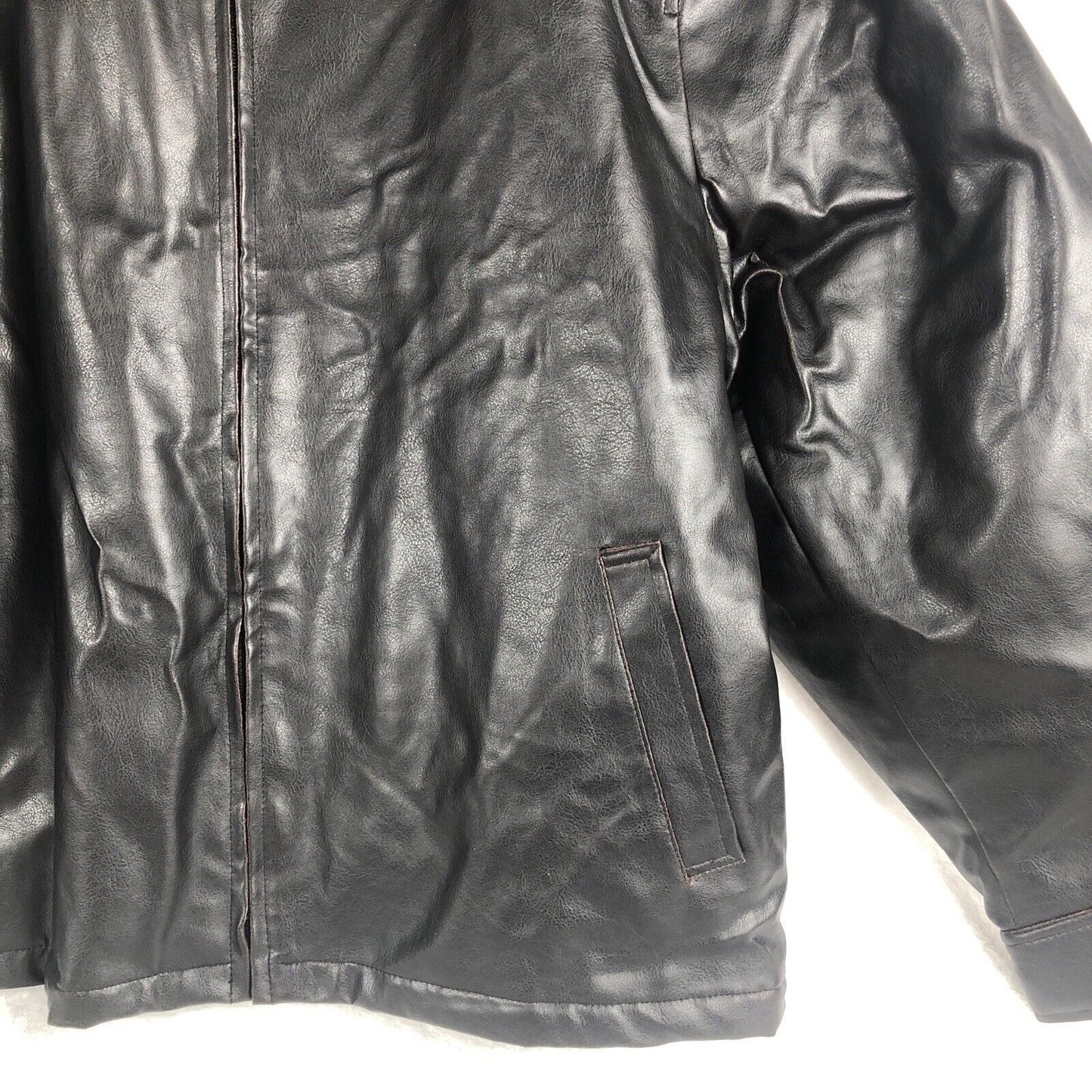 Men’s Leather Jacket Steve And Barry’s Outfitters Men’s Coat Black Adult Size 2X Large