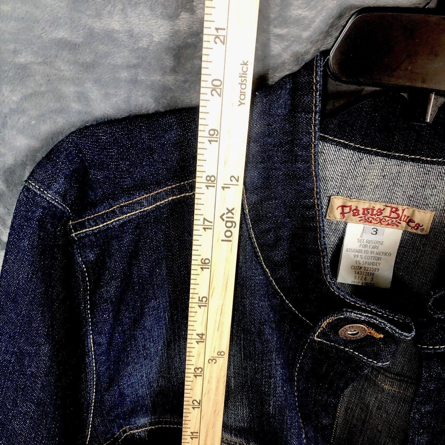 Vintage Paris Blues Woman’s Charcoal Denim Jean Jacket Size 3