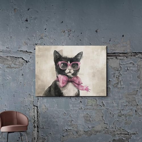 Nursery Cat Print, Kitten, Personality Cats with Accessories, Girls Wall Art, Baby Girl Room Decor, Cat Wall Art, Retro Art Print, Wall