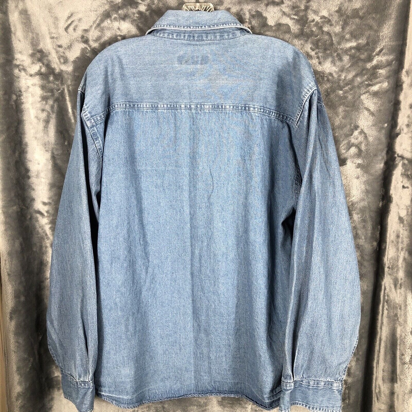 Blue Issue Women’s Button Up Blue Jean Shirt Size Large Long Sleeve Top