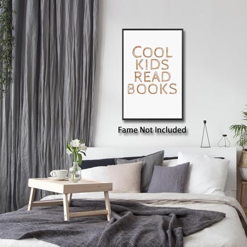 LXGPWGN Inspirational Posters Cool Kids Read Books Print Painting Canvas Wall Art Poster Teen Boys Girls Child School Nursery Preppy Room Decor Aesthetic 16X24inch Unframed