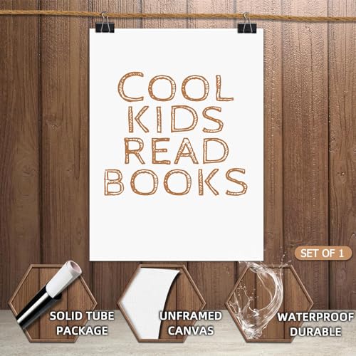LXGPWGN Inspirational Posters Cool Kids Read Books Print Painting Canvas Wall Art Poster Teen Boys Girls Child School Nursery Preppy Room Decor Aesthetic 16X24inch Unframed