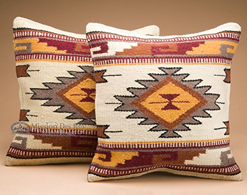 Mission Del Rey Southwest Pair of Wool Pillow Covers 18x18 - Cheyenne