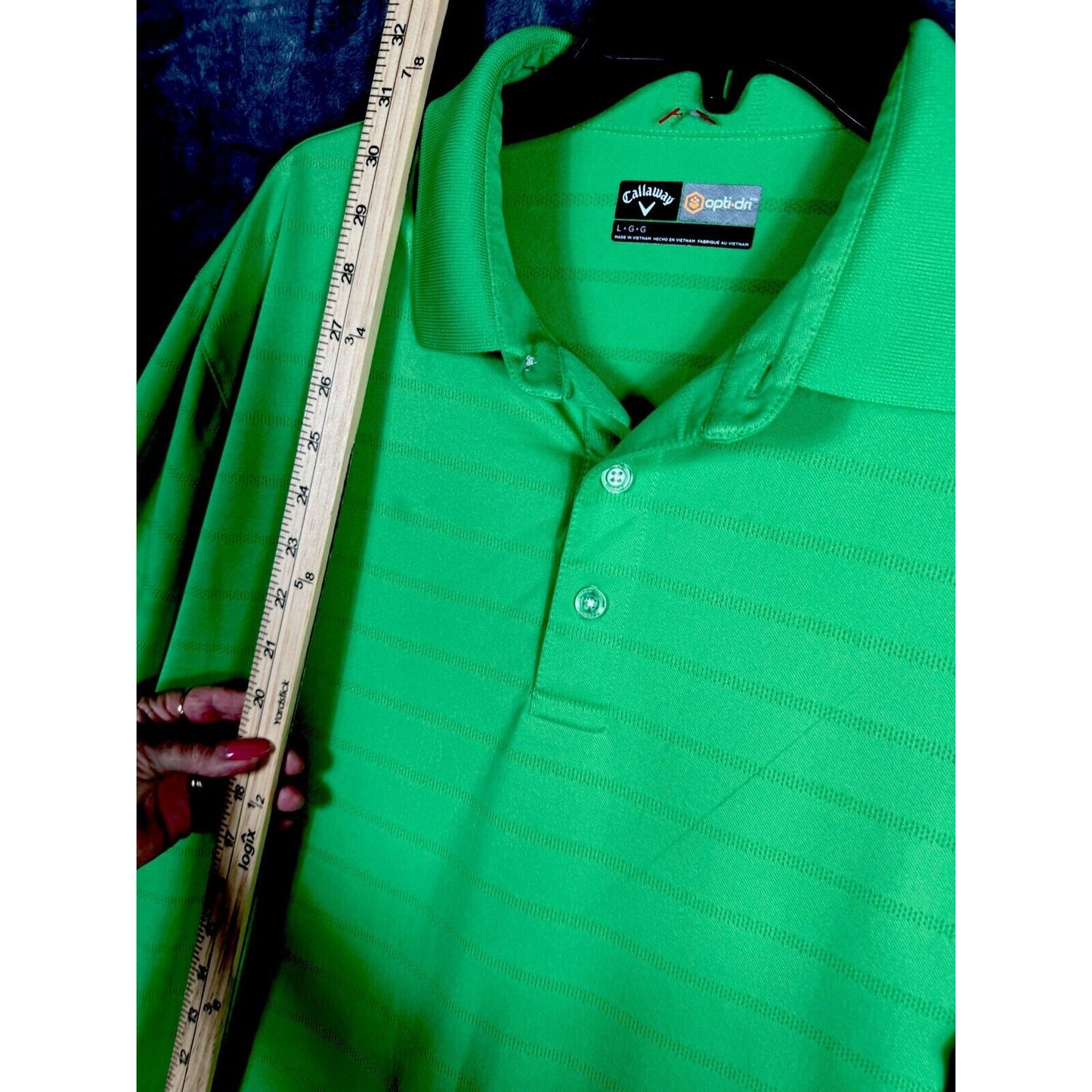 Callaway Opti-DriCooling Vibrant Green Golf Polo Shirt Men Large