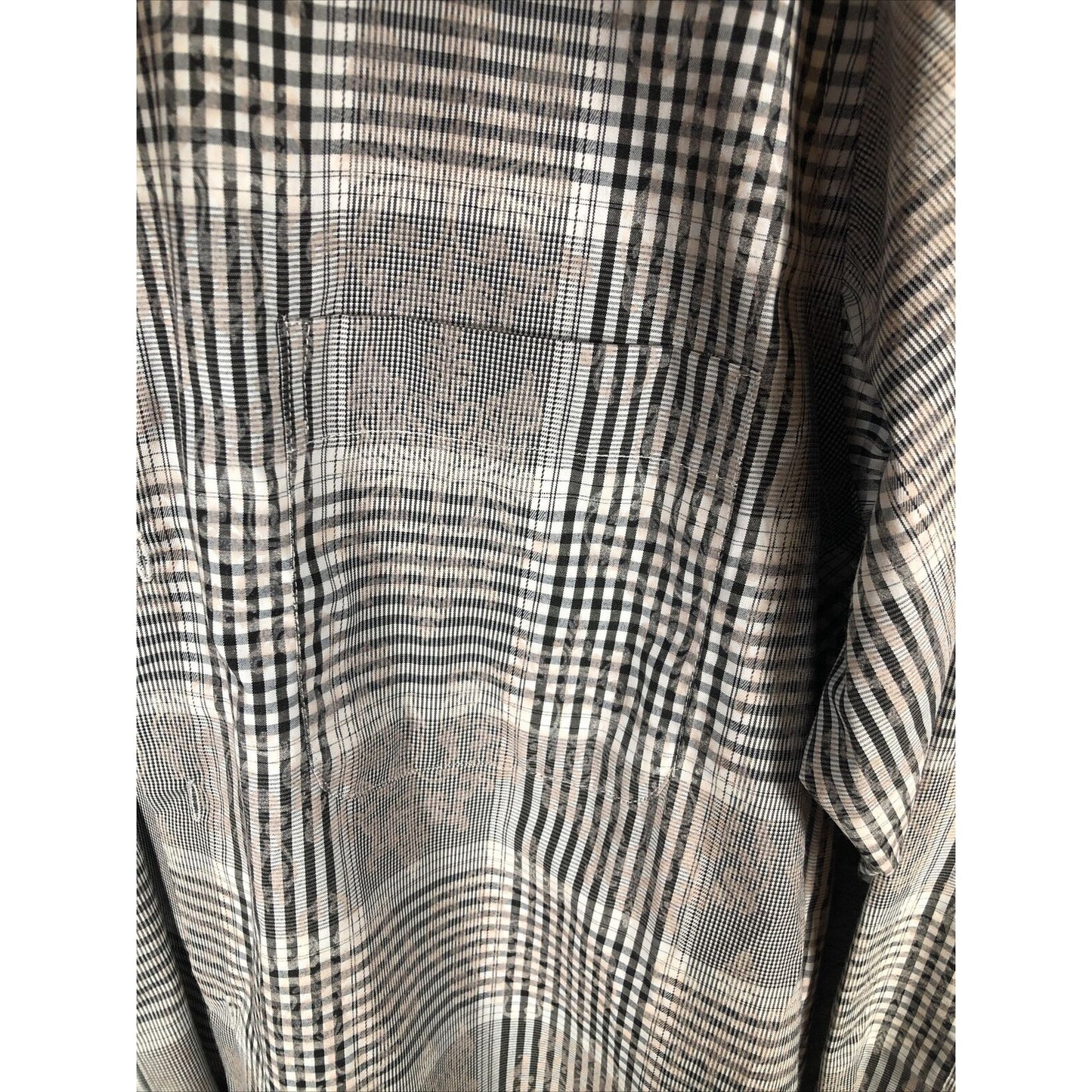 Gino Lussari Men’s Gray Plaid Button Down Adult Size 32-33 Shirt