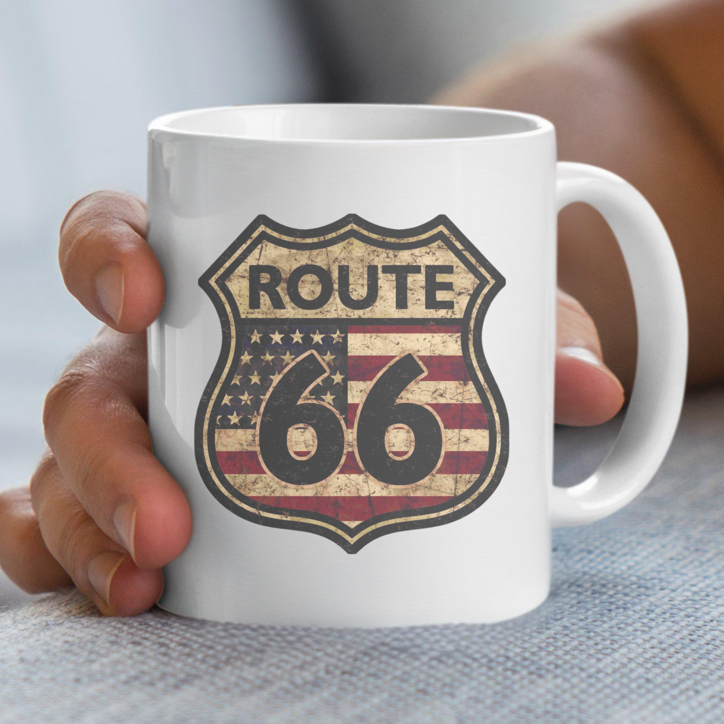 Route 66 Mug, Vintage Travel Mug, USA Souvenir Coffee Cup 11oz, American Road Trip Gift, Classic Highway Ceramic Mug, Unique Gift Idea