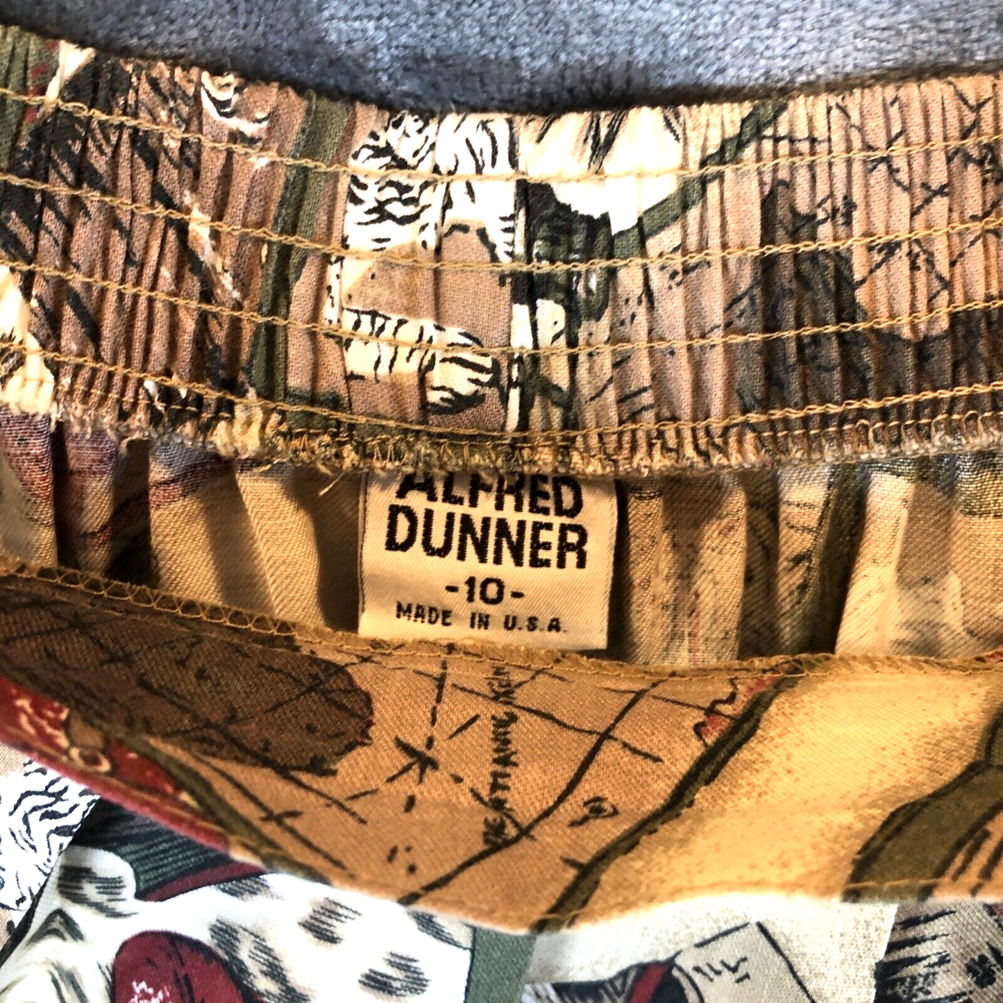Alford Dunner Woman's Skirt Safari Print Size Adult 10