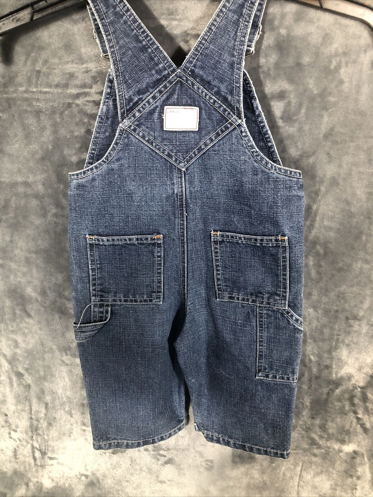 Janie & Jack Blue Denim Overalls With Adjustable Straps & Front Pockets