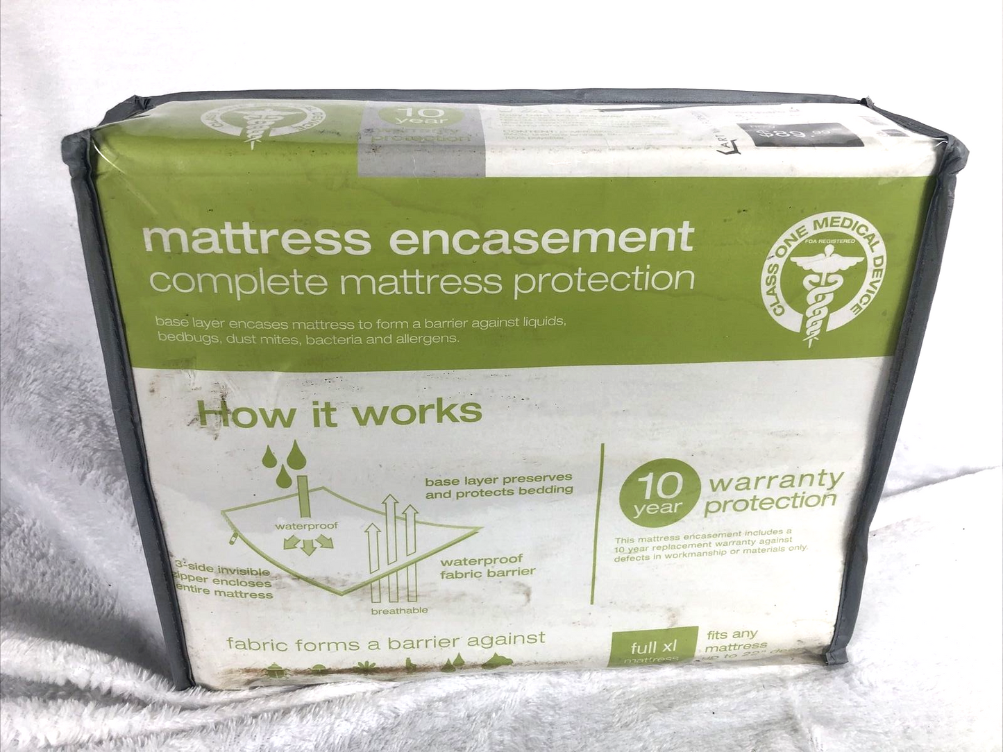 Waterproof Mattress Cover Zipper Full X L 22" Deep Fitted Protector 10YR Waranty