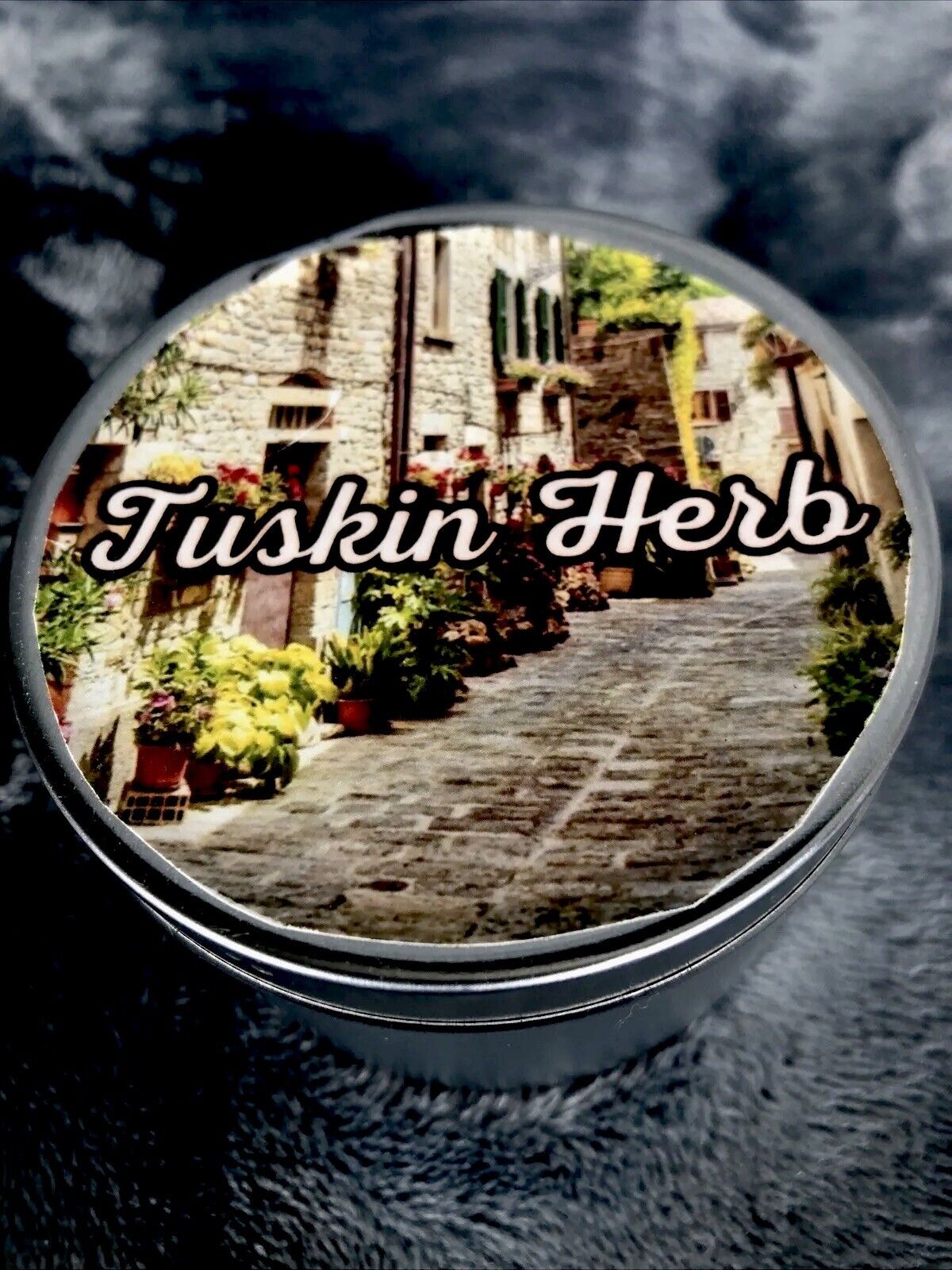 Candle Coconut Soy Blend Tuscan Herb 8 Ounce Tin Hand Poured