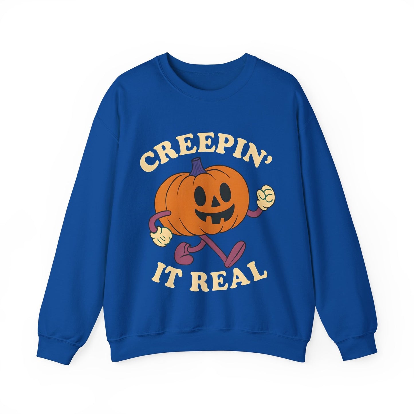 Womans Sweatshirt Fun Creeping It Real Halloween Top Funny Ghost Pullover Shirt