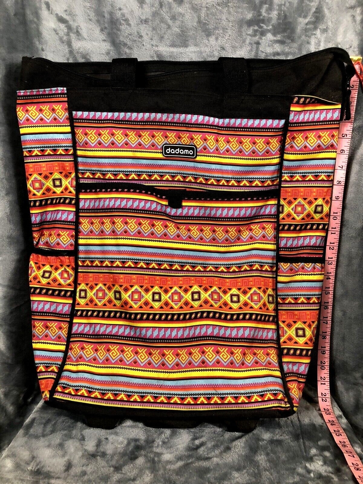 Dadamo Rolling Travel Bag With Aztec Print & Retractable Handle