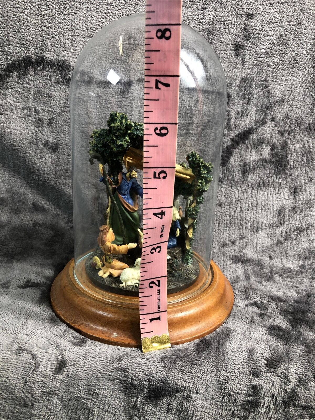 A King Is Born Nativity In Glass Wood Base