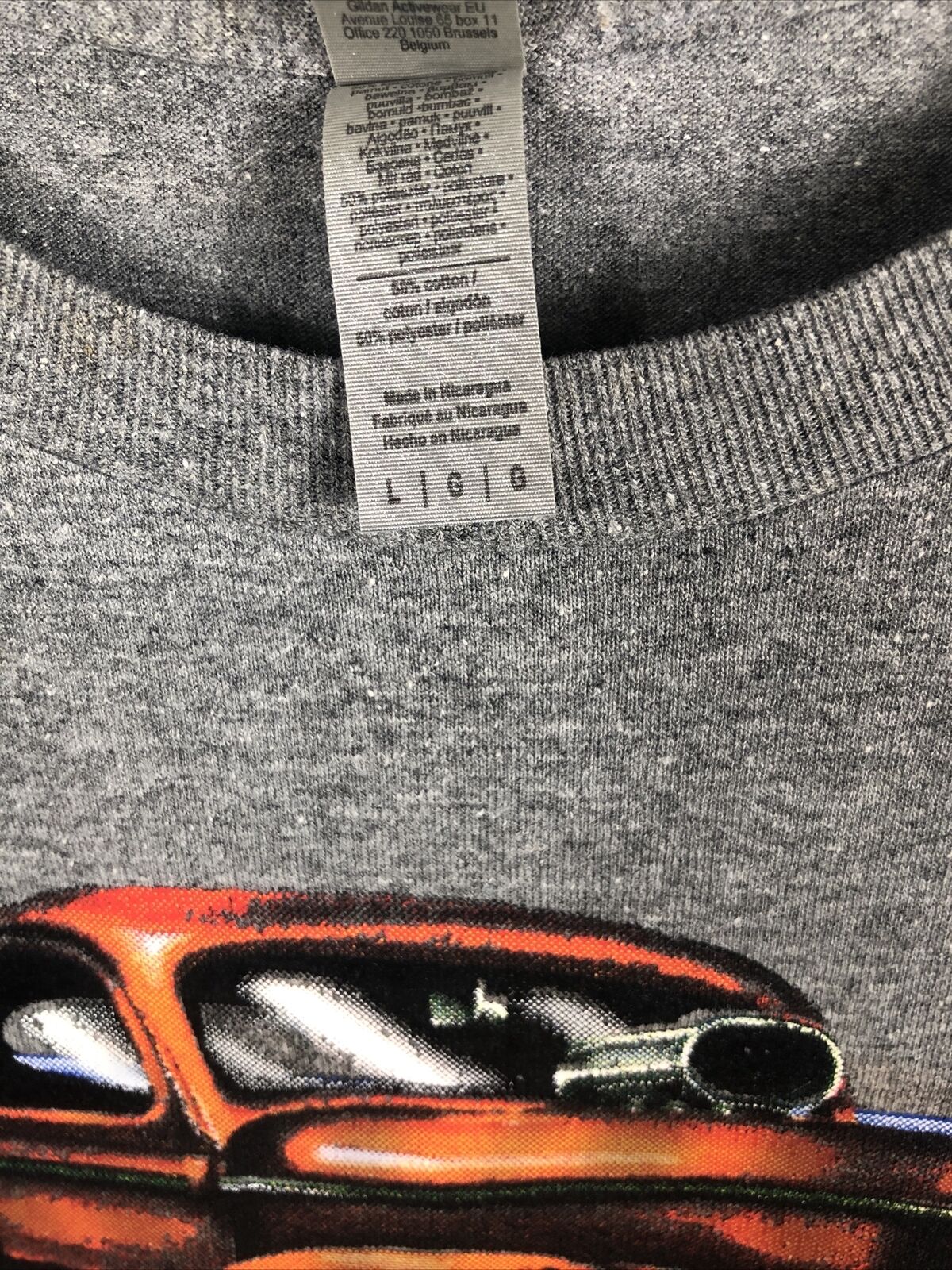 Men’s T-Shirt Hot Rod Gray Size Adult Large Classic Cars Shirt