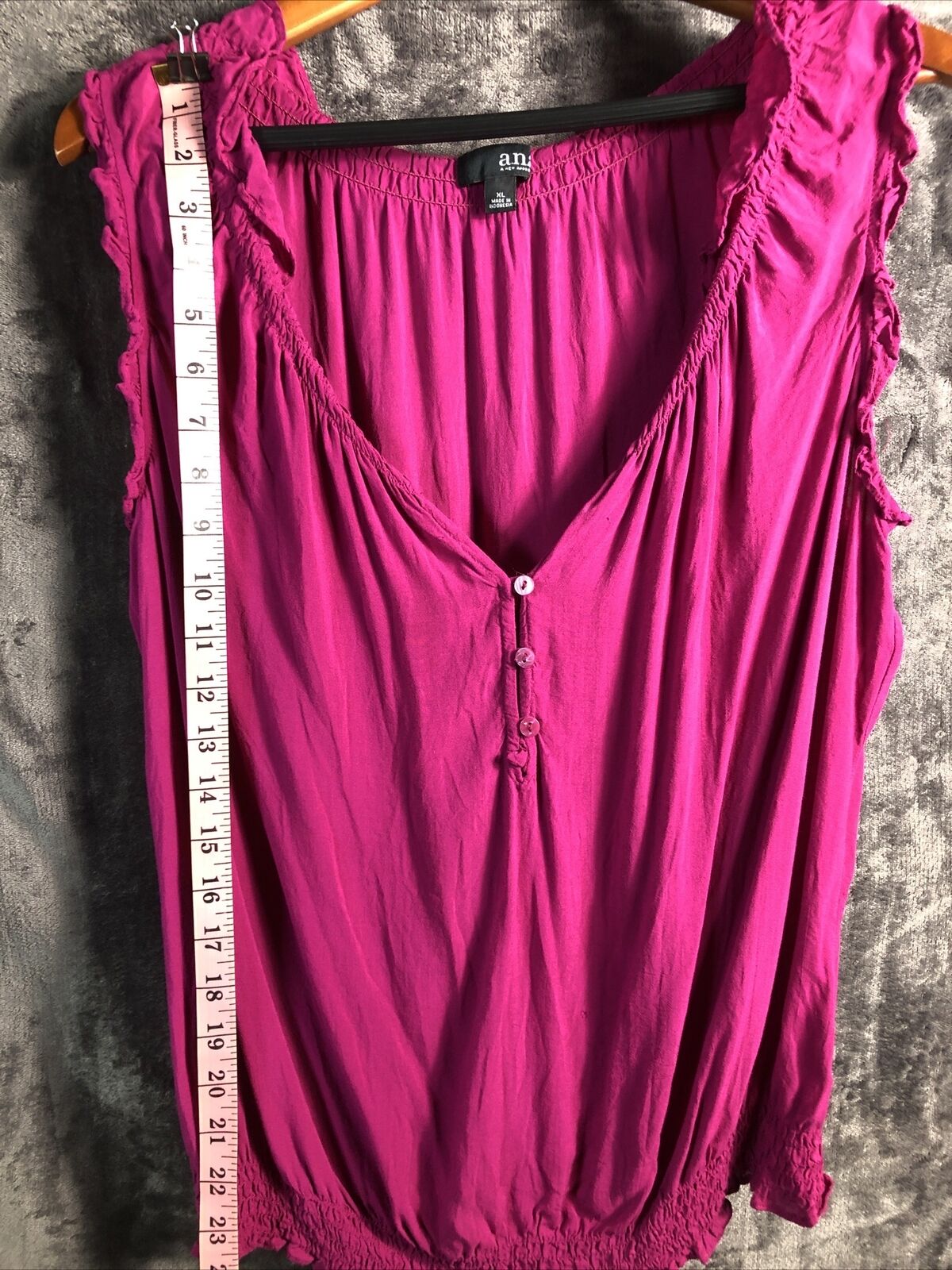 A.N.A Sleeveless Ruffle Buttons Purple Size X-LARGE Women’s Blouse