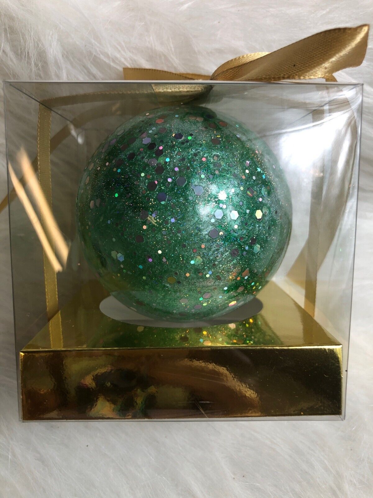 Green Glittery Christmas Tree Ornament Bauble